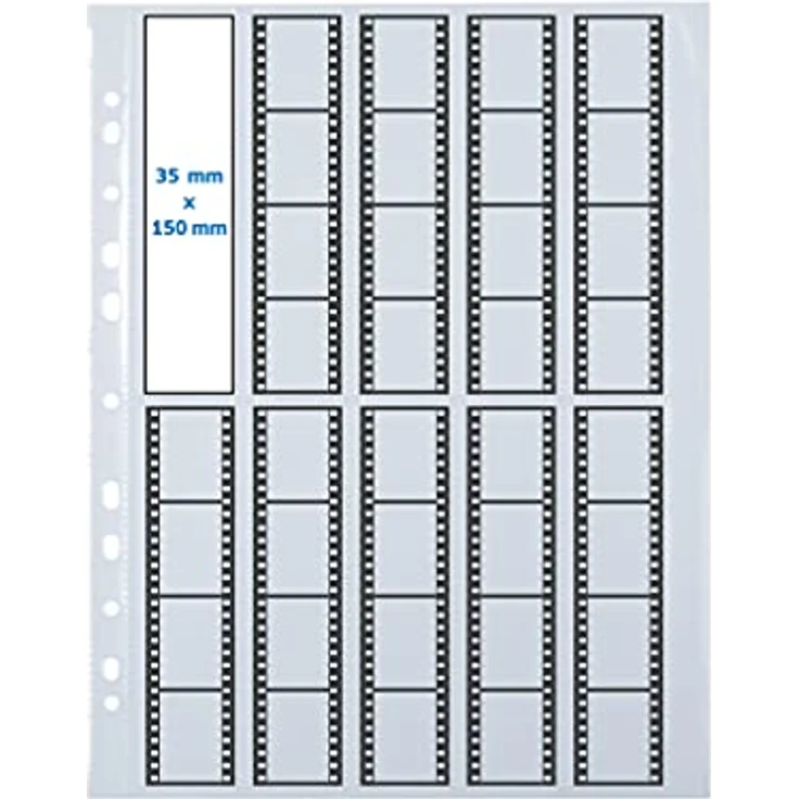 HERMA 7760 Fotophan Negativhüllen DIN A4 transparent (10 x 4 Streifen, 25 Hüllen, Folie) für Kleinbild-Negative im Format 35 mm mit Sicherheitslasche und Eurolochung – Bild 3