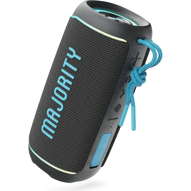 Majority Move 2 (M2) Bluetooth Speaker, tragbarer Lautsprecher mit 24W Leistung, IPX67 wasserdicht, 30 Stunden Wiedergabezeit, Bluetooth 6.0, schwarz