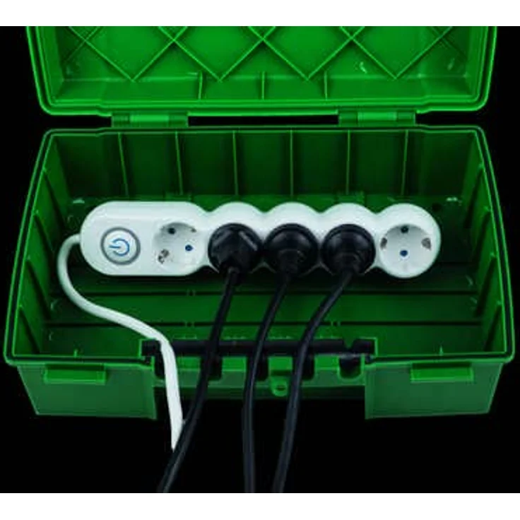 HEITRONIC Gartensteckdose Heitronic 21046, Verteilerbox grün, IP55 spritzwassergeschützt, großes Fassungsvolumen, ideal für den Außenbereich – Bild 6