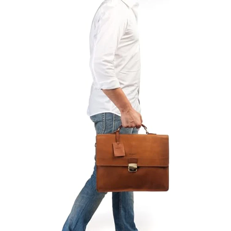 Burkely Vintage Dean Aktentasche, 100% Leder, 38 cm x 18 cm x 29 cm, braun – Bild 7