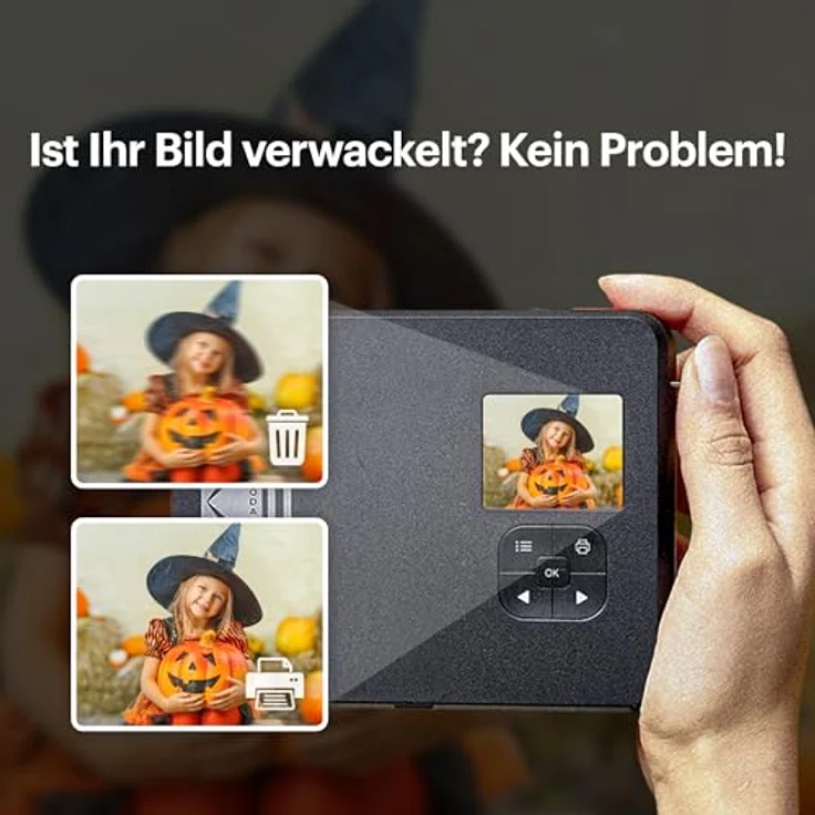 KODAK Mini Shot 3 Retro 4PASS 2-in-1 Sofortbildkamera und tragbarer Fotodrucker (7,6 x 7,6 cm) + Packung mit 68 Blatt weiß - Kostengünstiger Fotodrucker mit 4Pass-Technologie – Bild 5