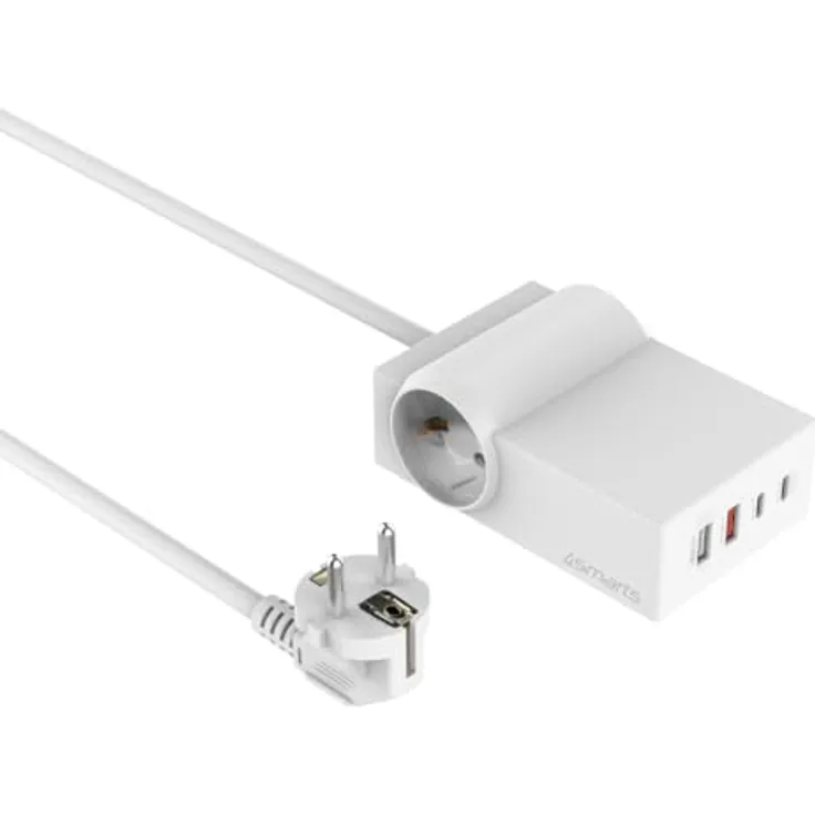 4smarts 6 in 1 USB-C/A Power Strip Schreibtisch GaN 65W, USB Typ A, Typ B, 65W, schwarz