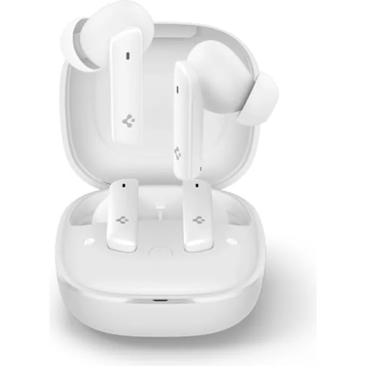 Spigen SA2402 ANC PRO TWS Kopfhörer, In-Ear mit aktiver Geräuschunterdrückung, 30 Stunden Akkulaufzeit, Bluetooth 5.2, Weiß