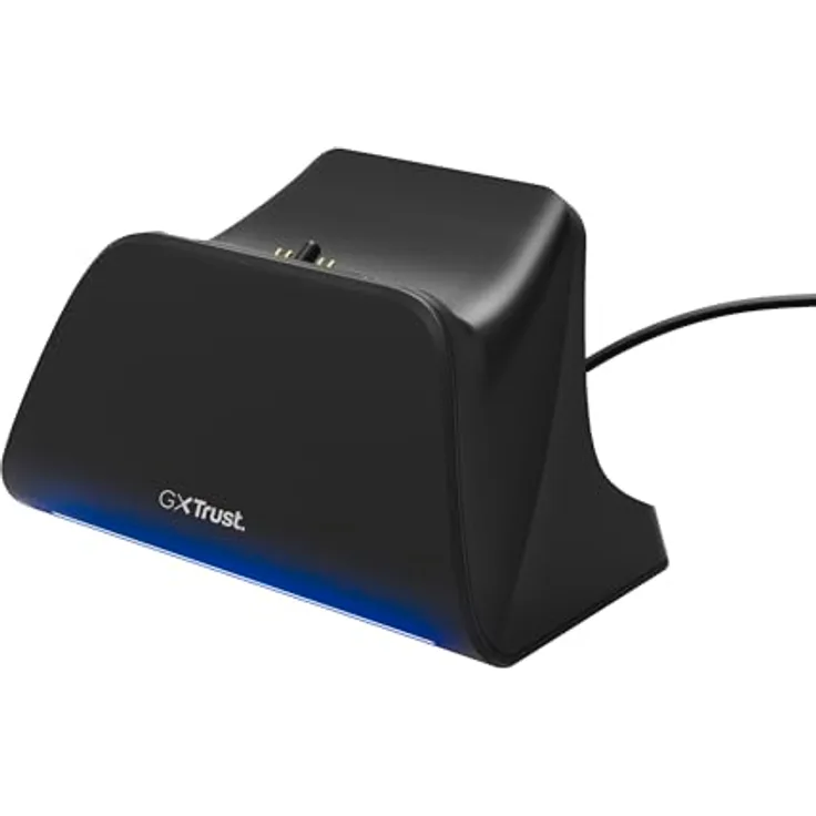 Trust GXT 255, PS5 Controller Ladestation für DualSense mit Place-on Design, LED-Beleuchtung, Antirutsch-Pad und USB-C-C-Kabel, Schwarz