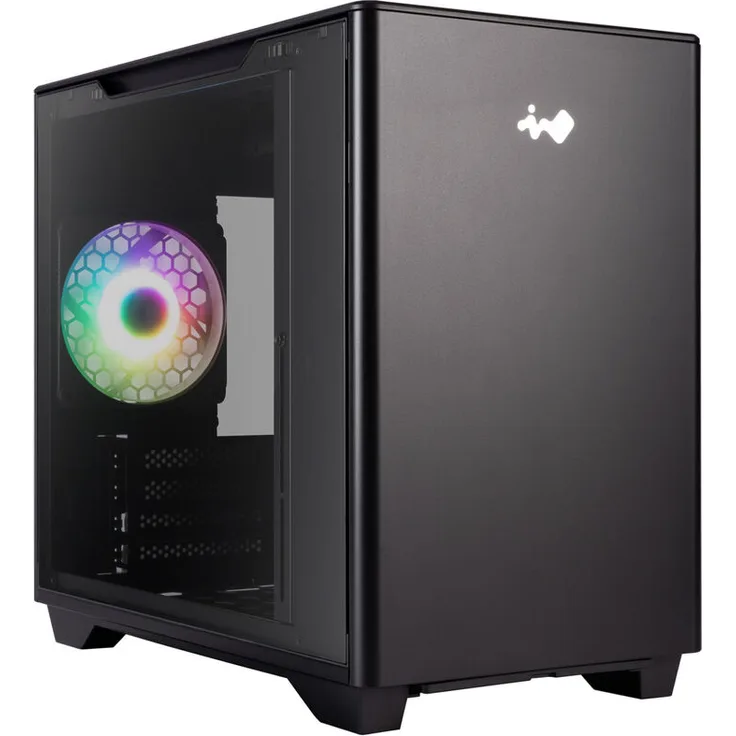 IN WIN A3 Mini-Tower Tempered Glass - schwarz, Mercury AM120S Lüfter, bis zu 340 mm GPUs, USB-C/USB-A