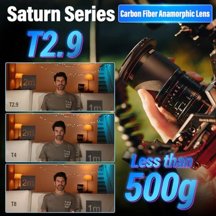 SIRUI Saturn 75 mm T2.9 1.6X Vollformat Kohlefaser Anamorphe Linse, Cine Objektiv, Natur Fackeln, X Mount, weniger als 500g – Bild 2