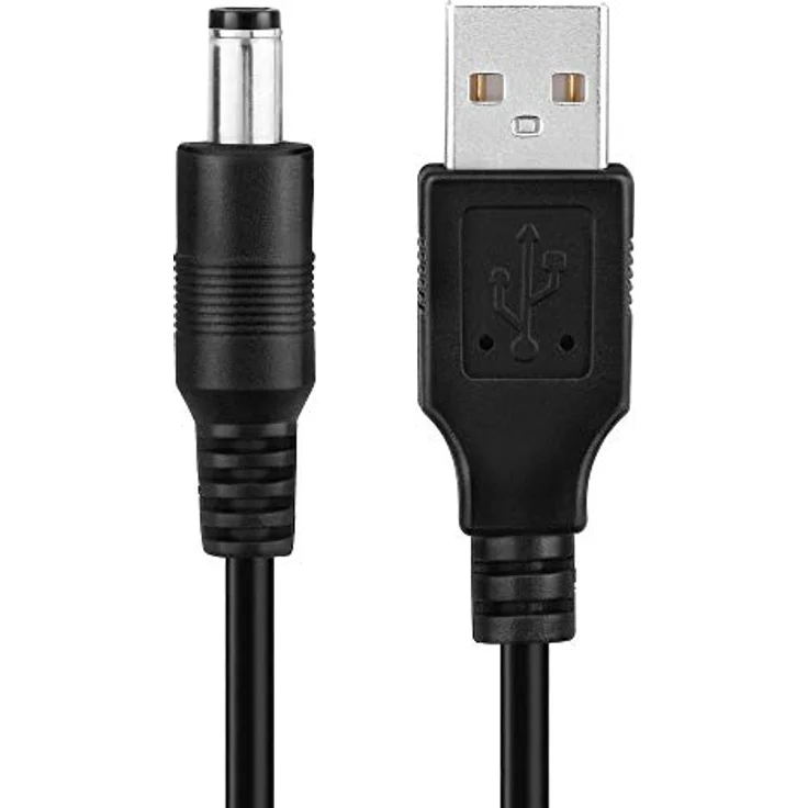 conecto CC20035 Niedervolt Ladekabel (USB-A Stecker auf DC-Hohlstecker 5,5x2,1mm), 0,60m, schwarz – Bild 2