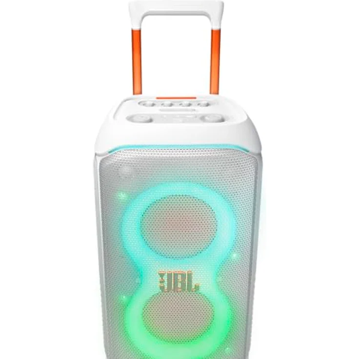 JBL PartyBox Stage 320 Party Lautsprecher Weiß 240 W, kraftvoller JBL Pro Sound, futuristische Lichtshow, bis zu 18 Stunden Wiedergabezeit – Bild 3