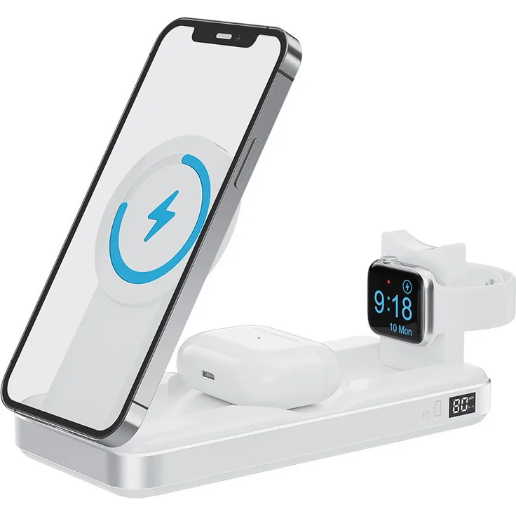 FOREVER kabellose Powerbank MATB-300 10000 mAh 3in1 weiß - Schnelles Aufladen, hohe Kapazität