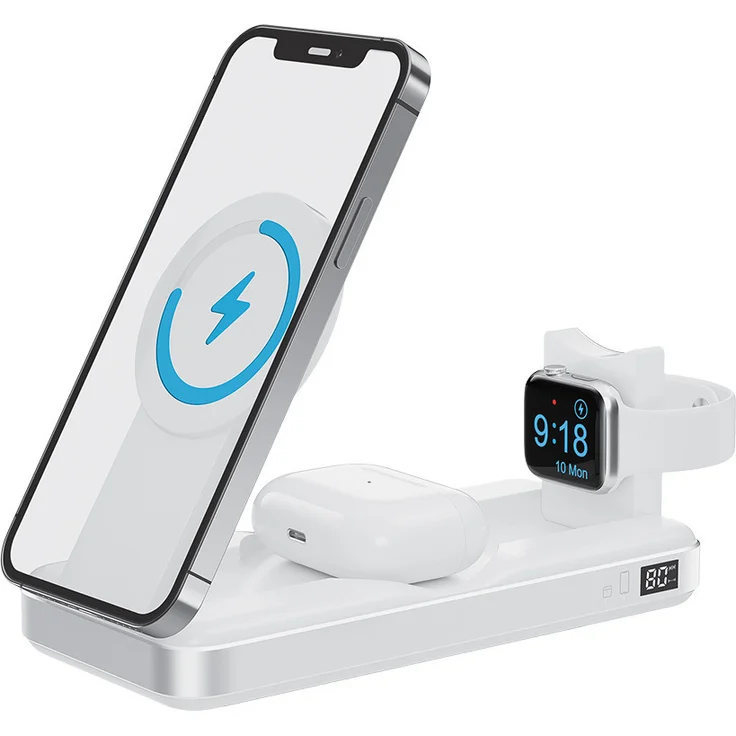 FOREVER kabellose Powerbank MATB-300 10000 mAh 3in1 weiß - Schnelles Aufladen, hohe Kapazität