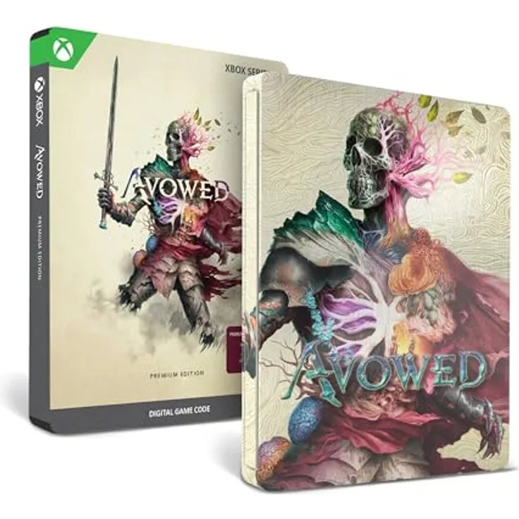 Xbox Avowed Premium Edition Steelbook, 5 Day Early Access, 2x Premium Skin Packs, digitales Artbook & Soundtrack, physische Karte der „Living Lands“