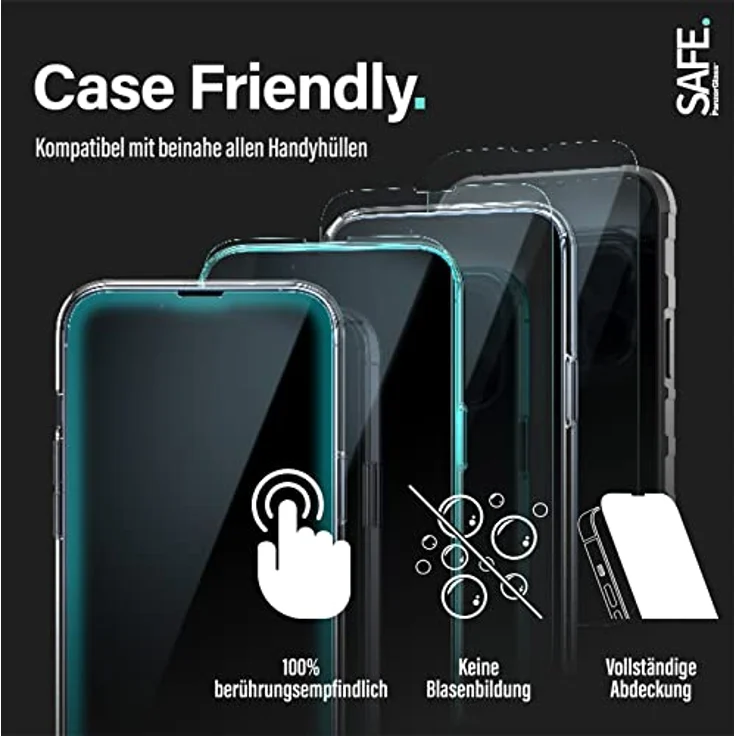 SAFE by PanzerGlass Screen Protector für Apple iPhone 12 | 12 Pro, Edge-to-Edge, kratz- und schockresistent, 100% Touch-Sensitivity, fingerprints-abweisend – Bild 2