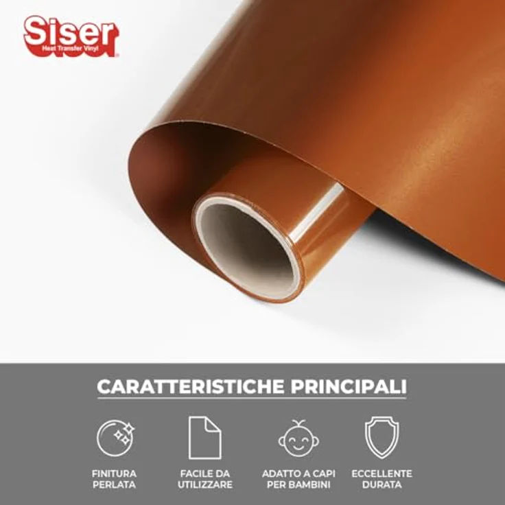 Siser Metal Flexfolie, Schnittbreite 30 cm, Kupfer mit glatter Oberfläche für Textilübertragungen – Bild 2