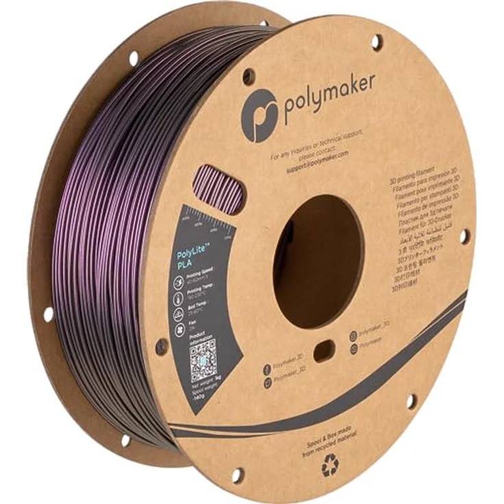Polymaker PolyLite PLA Starlight - Nebula, 3D-Druckmaterial mit Farbwechsel-Effekt und Jam-Free Technologie, hoher Steifigkeit – Bild 1