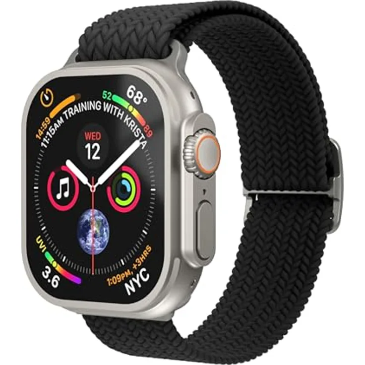 Vonmählen Woven Loop Armband für Apple Watch 40 | 41 | 42 mm, Schwarz, versandkostenfrei