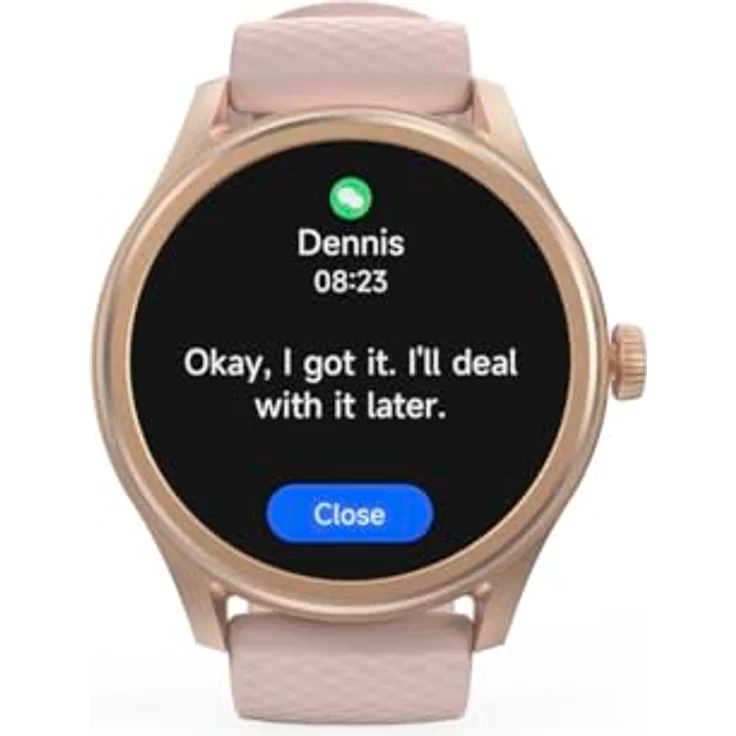 Hama Smartwatch "5010" (Farbdisplay 1,38“, Telefonfunktion, Whatsapp, E-Mails etc., Sprachassistent, wasserdicht, Schlafmonitor, 100 Sportarten + Herzfrequenz, Blutsauerstoff, Kalorien etc.) rosé – Bild 2