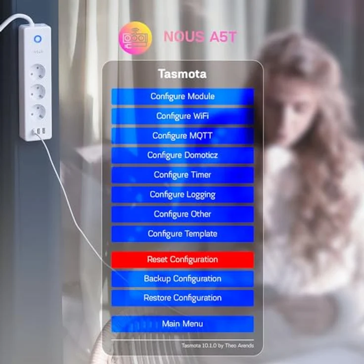 Nous A5T Smart Power Strip, Steckdosenleiste mit 3 CEE 7/3 Ausgängen, 3450 Watt, Tuya Smart Home kompatibel – Bild 3