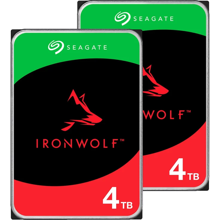 Seagate IronWolf NAS 2 x 4 TB, Festplattenbundle (SATA 6 Gb/s, 3,5", hohe Leistung, RAID-Optimierung)