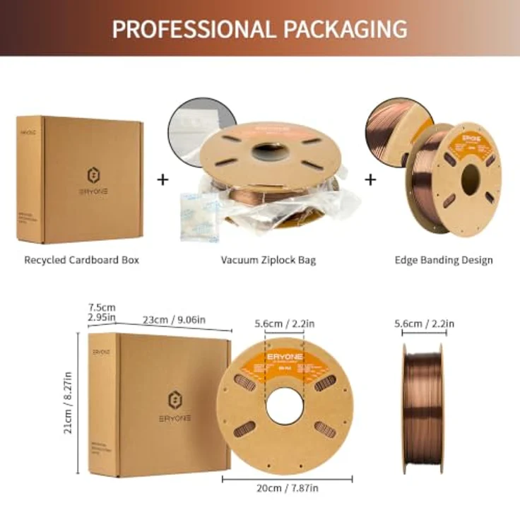 ERYONE Silk PLA Filament 1.75 mm, Seiden PLA Mocha Brown, 1 kg, hochglänzende Druckqualität, kompatibel mit 3D Druckern – Bild 5