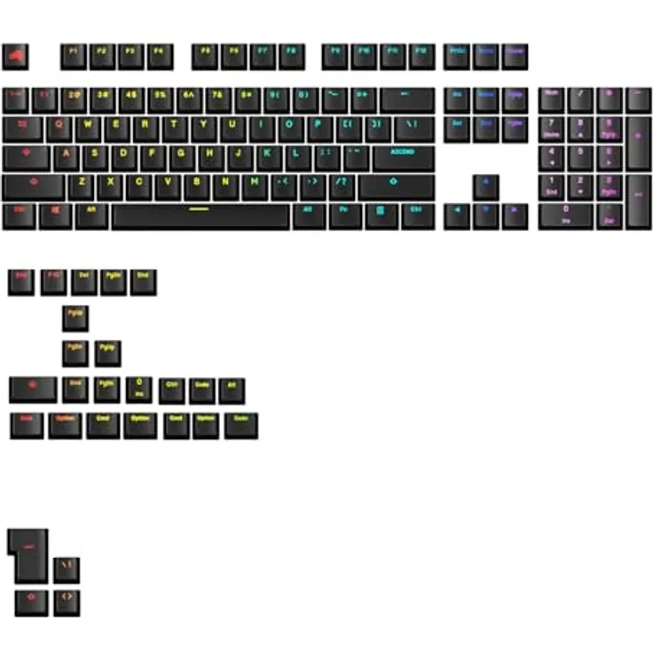 Glorious GPBT Backlit Keycaps, ANSI Layout (US), PBT, Dye-Sub - Schwarz