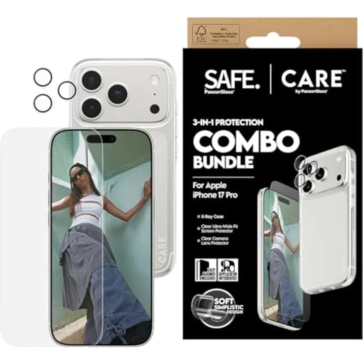 PanzerGlass SAFE. CARE 3-in-1 Protection Combo Bundle für Apple iPhone 17 Pro, transparente Smartphone Schutzfolie mit hochwertiger Glas-Technologie – Bild 2