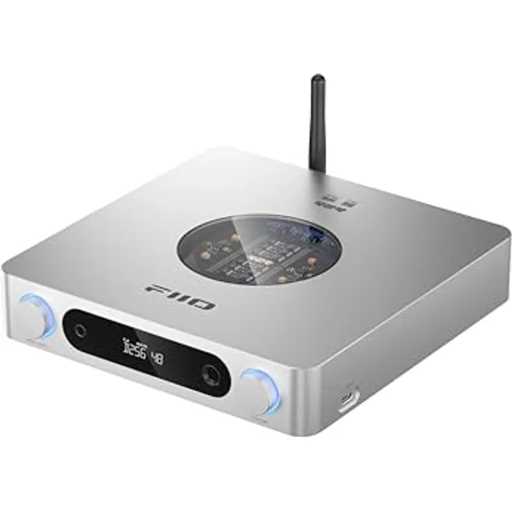 FiiO K13 R2R, USB-DAC und Kopfhörerverstärker mit klangregelndem Equalizer, Bluetooth 5.4, 2400 mW Ausgangsleistung, Silber