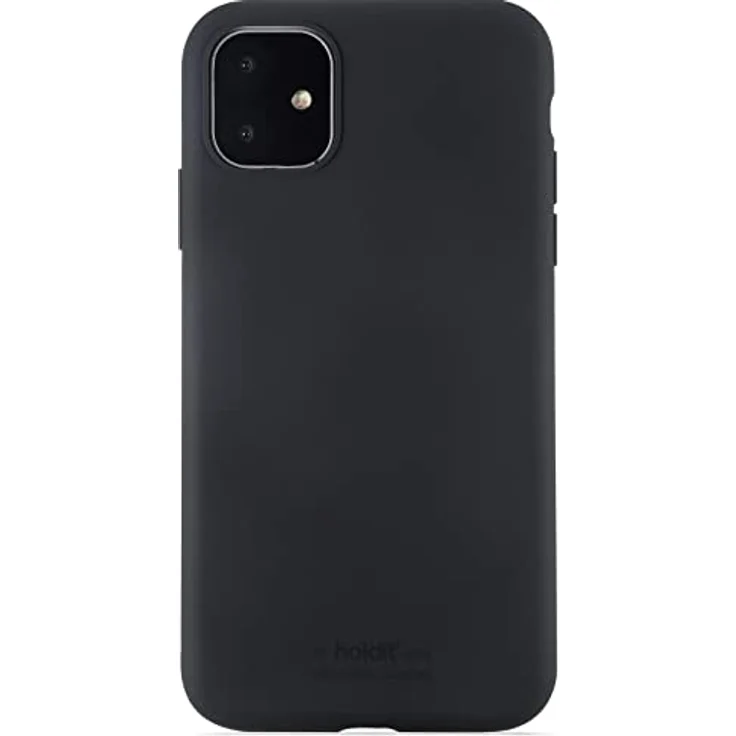 holdit Silikonhülle iPhone 11/Xr (6,1”) - 0,8mm Ultra dünn Schwarz, Trendy Slim Silicone Case, Vollschutz mit erhöhter Kante für Kameraschutz – Bild 1