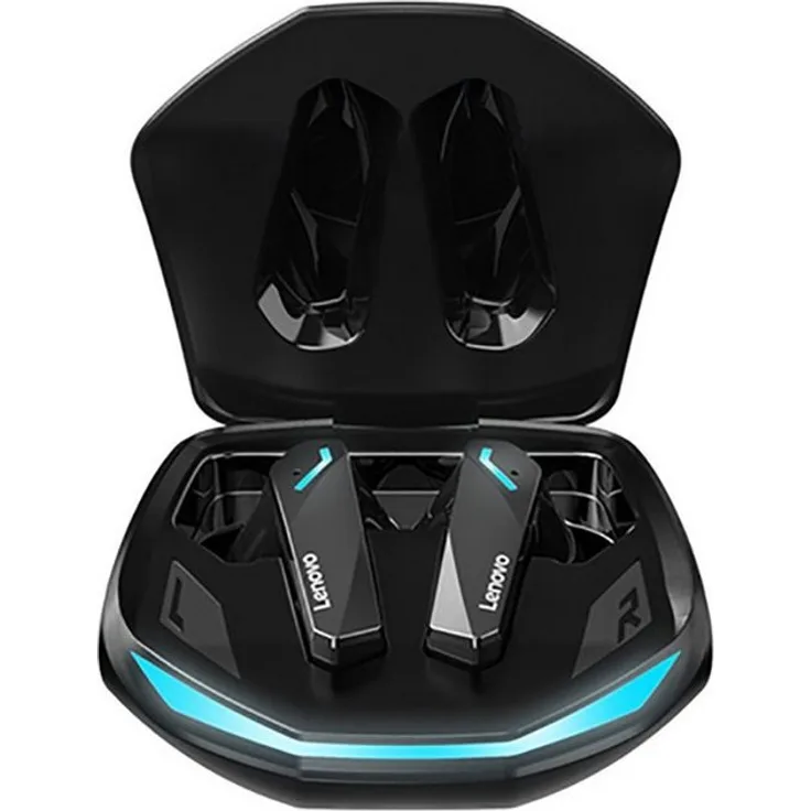 Lenovo GM2 Pro True Wireless Gaming Hifi Stereo-Ohrhörer mit Touch-Steuerung, Bluetooth 5.3, 300mAh Ladehülle, Schwarz