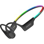 auvisio Knochenschall-Kopfhörer IHS-740.b, wasserdicht IP68, BT 5.3, 32 GB MP3-Player, 6-Farben LED, nur 25 g