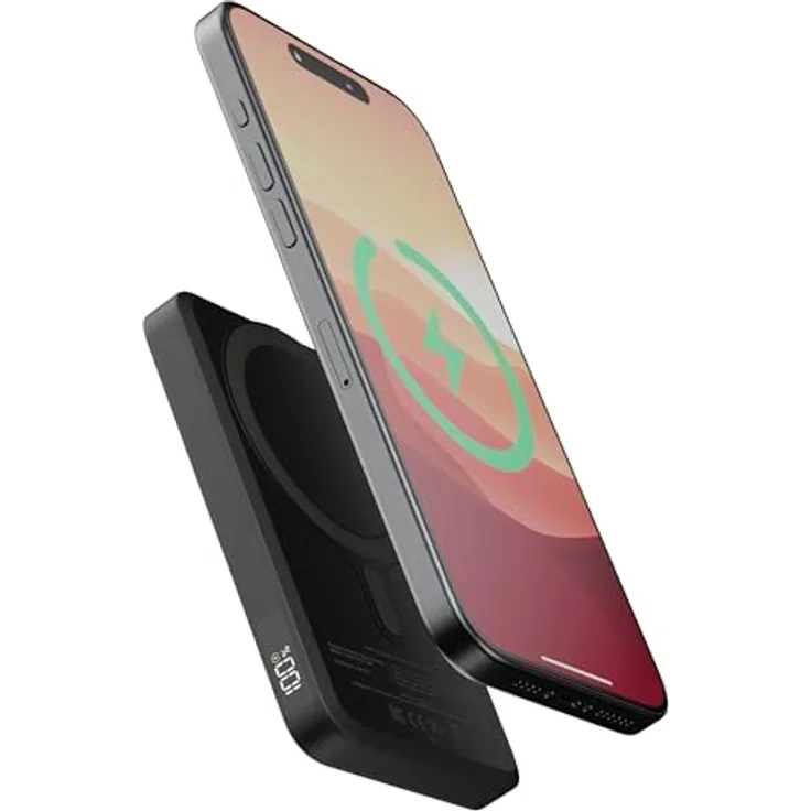 Xtorm Kabellose Powerbank 5000 mAh - Magnetisch, USB-C, MagSafe kompatibel - iPhone 15 Pro Max/Pro/15/14 Pro Max/13 Pro - Schwarz