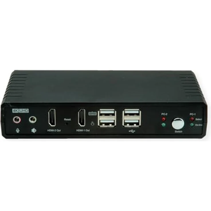 ROLINE KVM-Audio-Switch Dual Head HDMI 4K60, 2 PC, integrierter USB-Hub, Hot Key Umschaltung – Bild 4