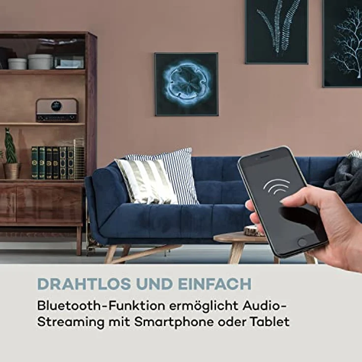 Auna Tragbarer DAB-Radio-CD-Player für Zuhause, FM/DAB/DAB+ Radio mit Bluetooth + AUX, Stereoanlage, LCD-Display, Fernbedienung, Digital Radio mit CD, MP3 & Streaming, DAB-Radio Klein, Netzbetrieben – Bild 5