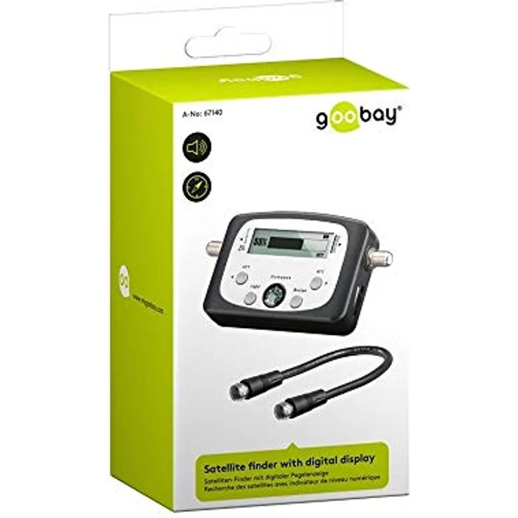 Goobay Digitaler Satelliten Finder LCD-Anzeige mit Kompass und Ton inkl. F-Anschlusskabel – Bild 3