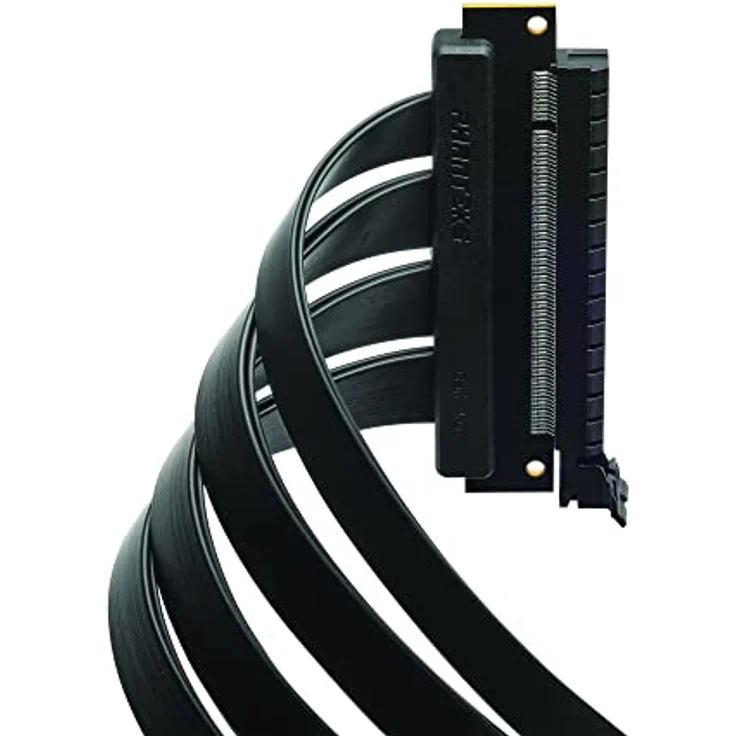 Phanteks (PH-CBRS4.0_FL22 220 mm Flat Line PCI-E Gen4.0 x16 Rise Kabel, 90 Grad Adapter, schwarz – Bild 3