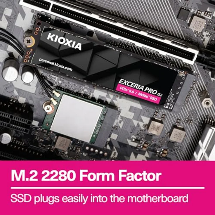 KIOXIA EXCERIA PRO G2, 1TB M.2 2280 NVMe SSD, PCIe 5.0, bis zu 14.900 MB/s Lesen, 13.700 MB/s Schreiben, internes Hochgeschwindigkeitslaufwerk für Laptop und Desktop-PC, Gaming, Content Creation, Videobearbeitung – Bild 4