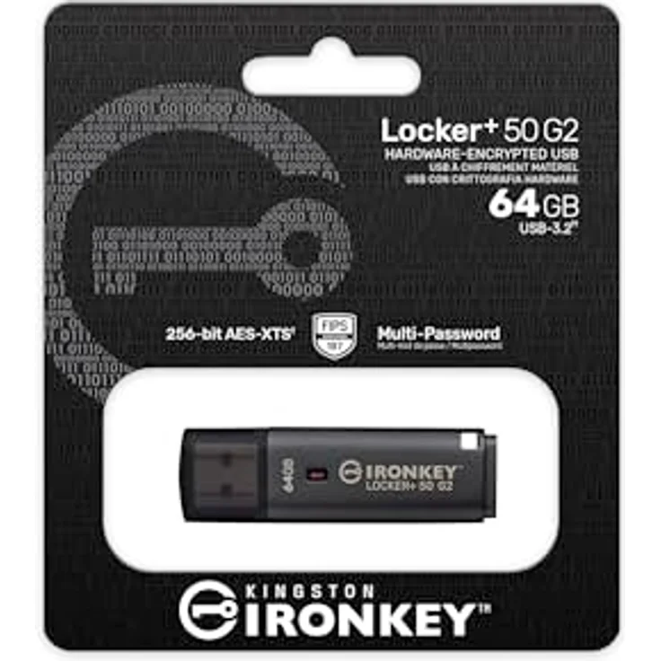 Kingston IronKey 64GB Locker Plus 50 G2, USB-Stick mit AES-256 Verschlüsselung, schwarz – Bild 4