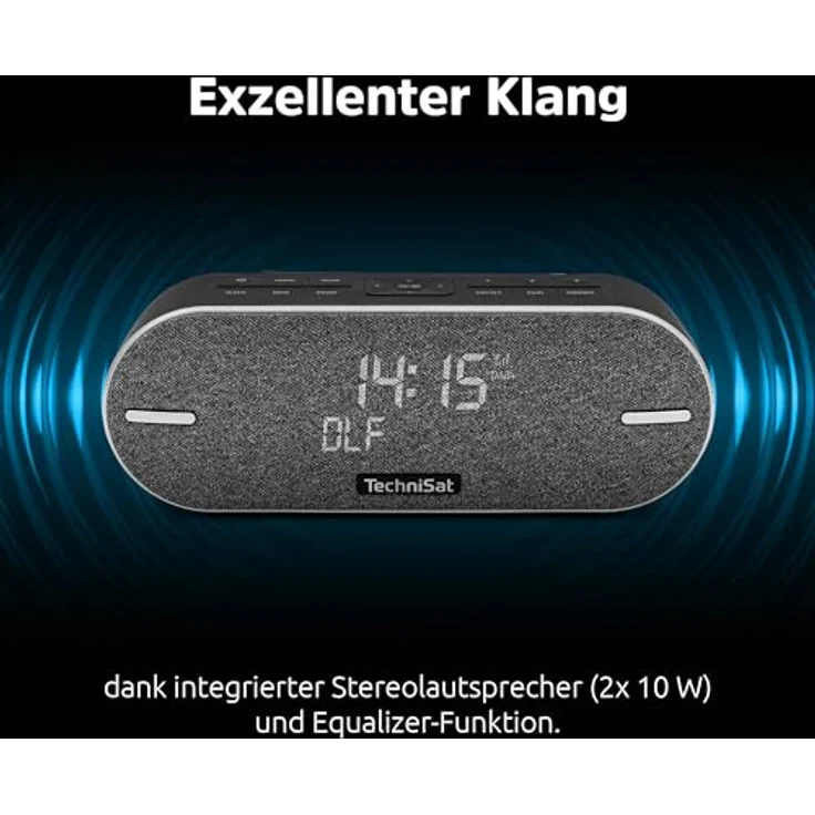 TechniSat DIGITRADIO BT 2 - tragbarer Premium-Bluetooth-Lautsprecher mit DAB+ Digitalradio (UKW, Uhr, Wecktimer, Wasserabweisendes Gehäuse, Favoritenspeicher, AUX-in, Akku, 20 Watt) anthrazit – Bild 5