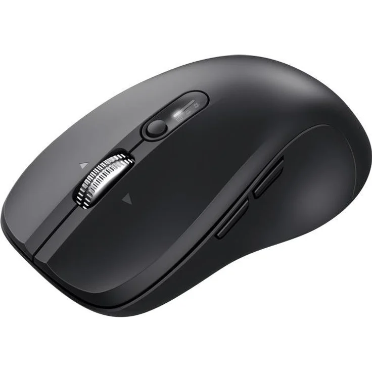 Trust FERRO Hyperwheel Wireless Mouse, Kabellose Maus mit Hyperscroll-Rad und Mehrgeräte-Anschluss, Schwarz