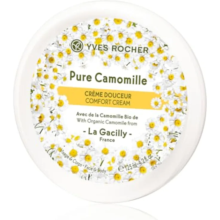 Yves Rocher PURE CAMOMILLE Pflegecreme | Creme für Gesicht & Körper | Feuchtigkeitscreme | sanfte Körpercreme | spendet Feuchtigkeit