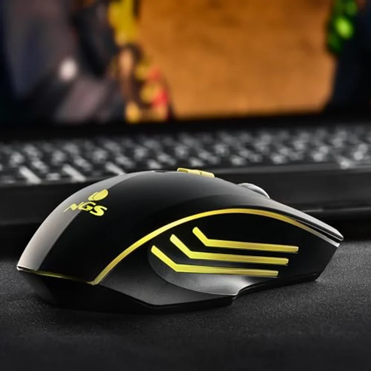 NGS GMX-200 Kabellose Gaming-Maus, 2,4-GHz-Technologie, 3200 DPI, 6 Tasten, LED-Beleuchtung, universelle Kompatibilität, schwarz – Bild 5