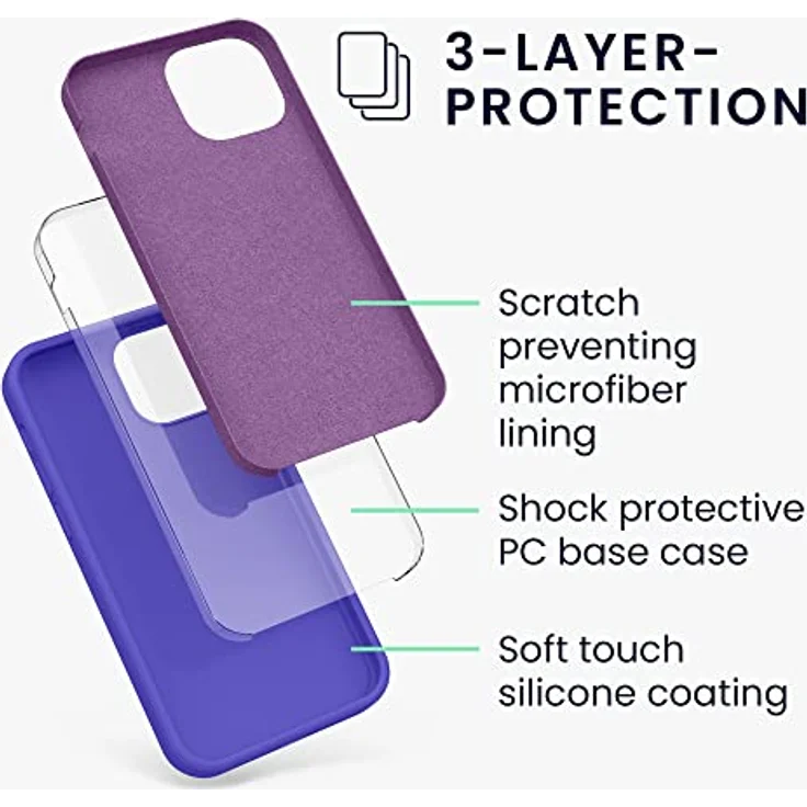 kwmobile Handyhülle für iPhone 13 mini, Silikon Schutzhülle in Blauviolett mit kabellosem Laden, flexibel und rutschfest – Bild 2