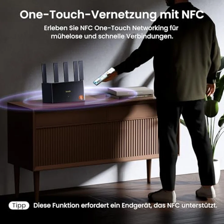 Tenda RE3L Wi-Fi 7 Router (BE3600 Dual-Band 3600 Mbit/s, 3xGigabit WAN/LAN Ports, Mesh WiFi, 4K-QAM, MLO, NFC, VPN, WPA3, App Steuerung) – Bild 5