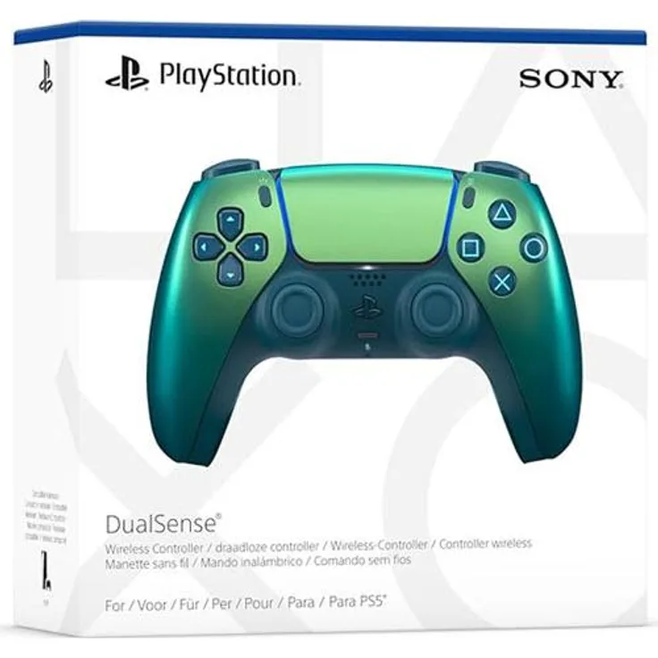 Sony DualSense, Gamepad für PlayStation 5, RGB, kabellos & verkabelt, haptisches Feedback, Chroma Teal