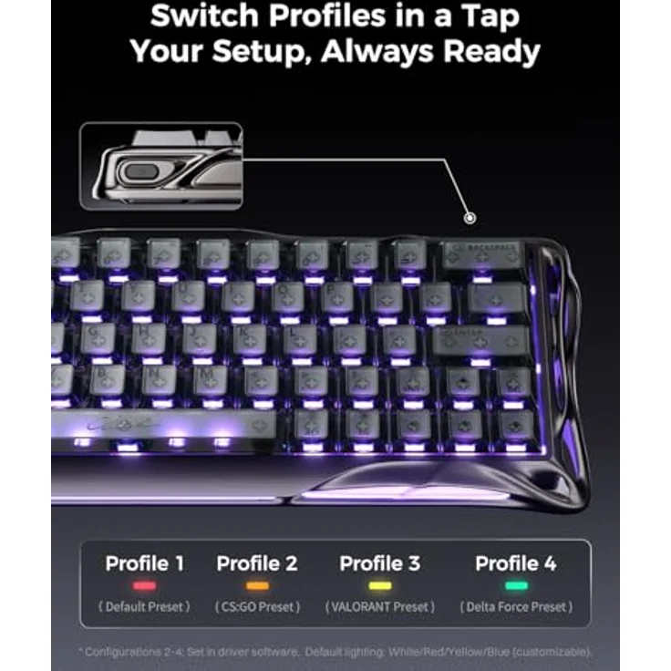 GravaStar Mercury V60 Pro - HE Gaming Keyboard mit RGB-Hintergrundbeleuchtung, schwarz – Bild 8