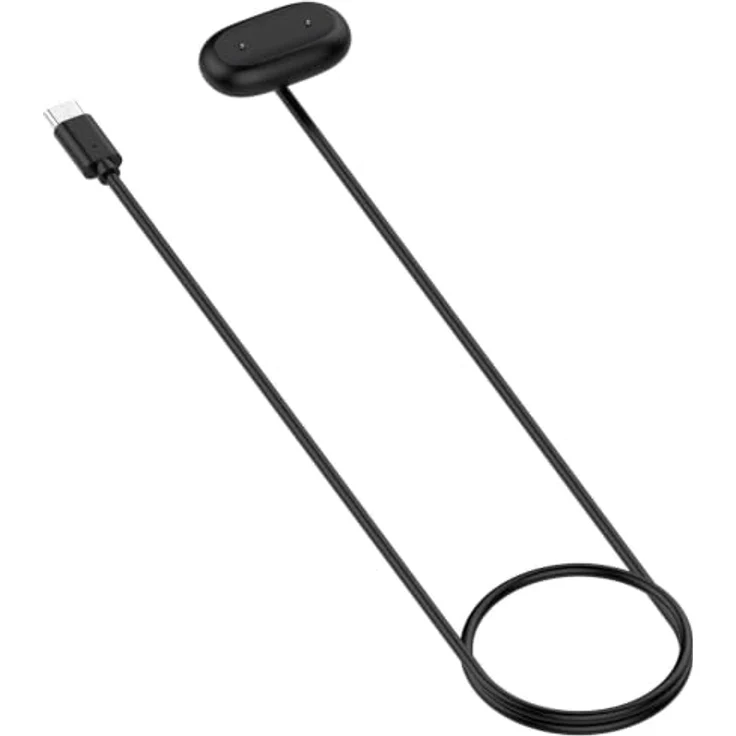 Wigento Ladekabel für Google Fitbit Air, USB C magnetisch mit Ladebase, 1 Meter, Schwarz – Bild 3