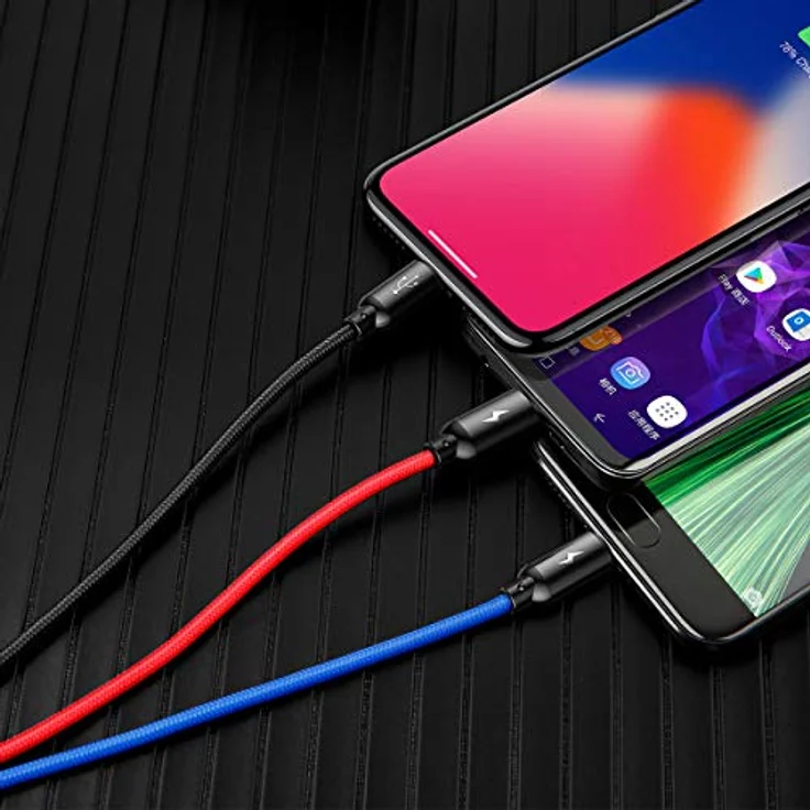 Baseus 3in1 Schnell-Ladekabel, USB-C Lightning Micro, 3,5A, 0,3m, Schwarz – Bild 5
