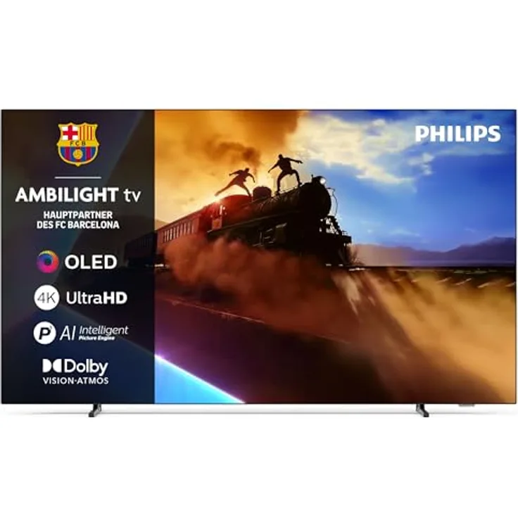Philips Ambilight 65OLED760, 65 Zoll 4K OLED Smart TV mit P5 AI Perfect Picture Engine, Titan OS, Dolby Vision und Atmos Sound, Alexa und Google Assistant-kompatibel