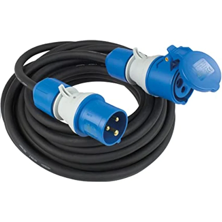 As - Schwabe Verlängerungskabel Camping SET, 25 m CEE 16/3, schwarz mit Adapterkabel und Taschenlampe – Bild 2