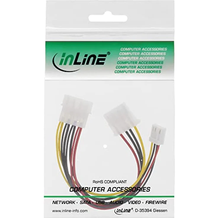 InLine 29658 Strom Y-Kabel intern, 1x 13,34cm (5,25") an 1x 8,89cm (3,5") + 1x 13,34cm (5,25") – Bild 2