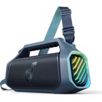 soundcore Boom 2 Plus Outdoor Lautsprecher, 140W, 2+2 Channel, BassUp 2.0, 20h, Schnellladung, IPX7 wasserdicht, RGB Lichter, USB-C, Power Bank, BT 5.3, tragbarer Bluetooth Lautsprecher, Camping